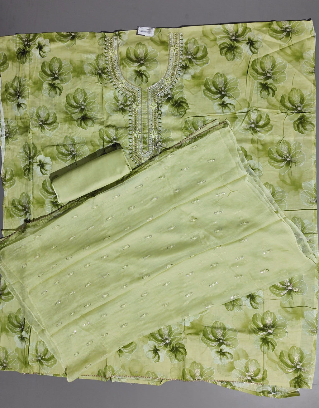 Serenity Bloom Unstitched Suit - Ethereal Green Canvas