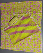 Floral Whimsy: Unstitched Vibrant Lime Suit Fabric
