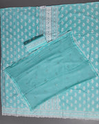 Aqua Glimpse: Enchanting Unstitched Suit for Timeless Grace