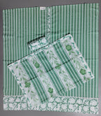 Zigzag Allure: Green Waves Unstitched Suit Set