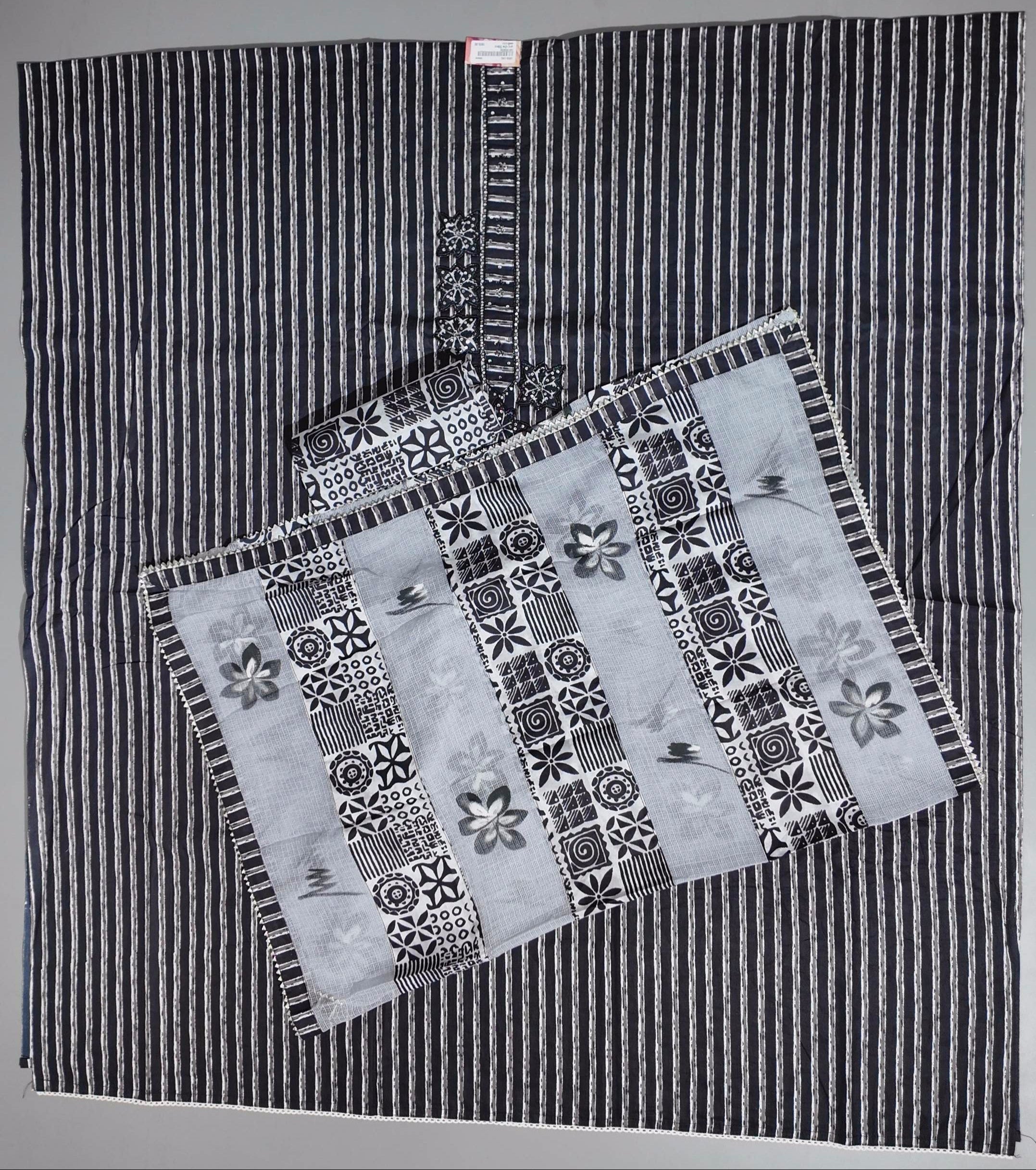 Midnight Stripes: Artisan Black & White Unstitched Suit