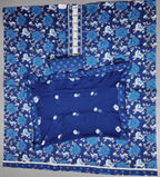 Azure Blossom Unstitched Suit: Craft Your Style