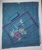 Ocean Teal Unstitched Suit with Artisan Embroidery