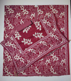 Vibrant Crimson Leaves Unstitched Suit - Artistry in Fabric