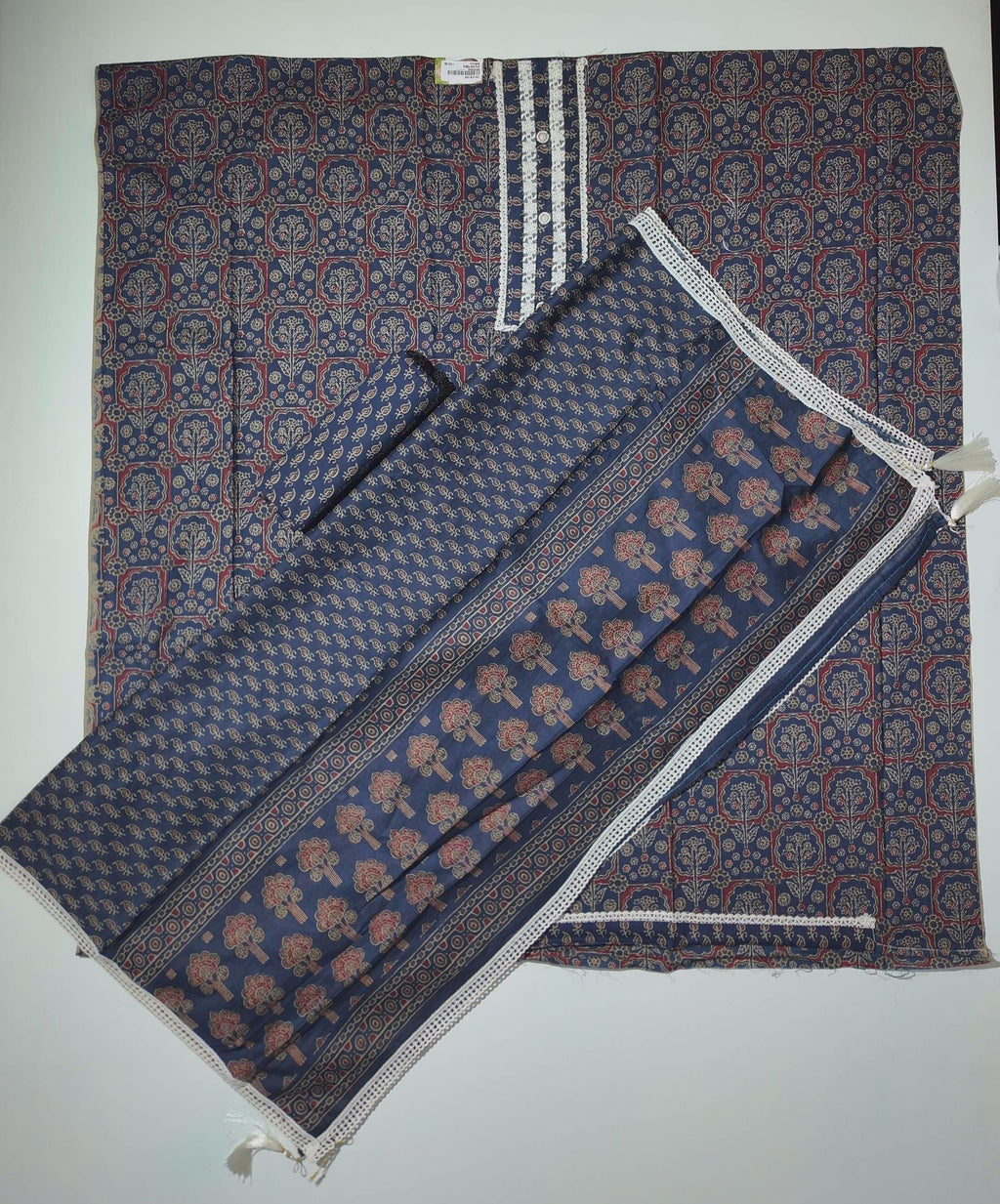 Midnight Blossom Unstitched Suit with Intricate Embroidery