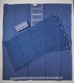 Charming Azure Unstitched Suit with Intricate Patterns