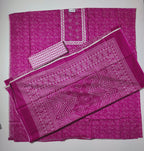 Vibrant Fuchsia Unstitched Suit with Intricate Embroidery
