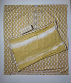 Golden Blossom: Artisan Crafted Unstitched Suit Fabric