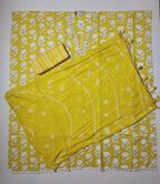 Vibrant Floral Yellow Unstitched Suit with Artistic Embroidery