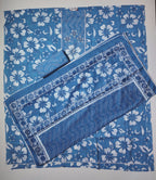 Vibrant Azure Blossom Unstitched Suit: A Canvas of Comfort