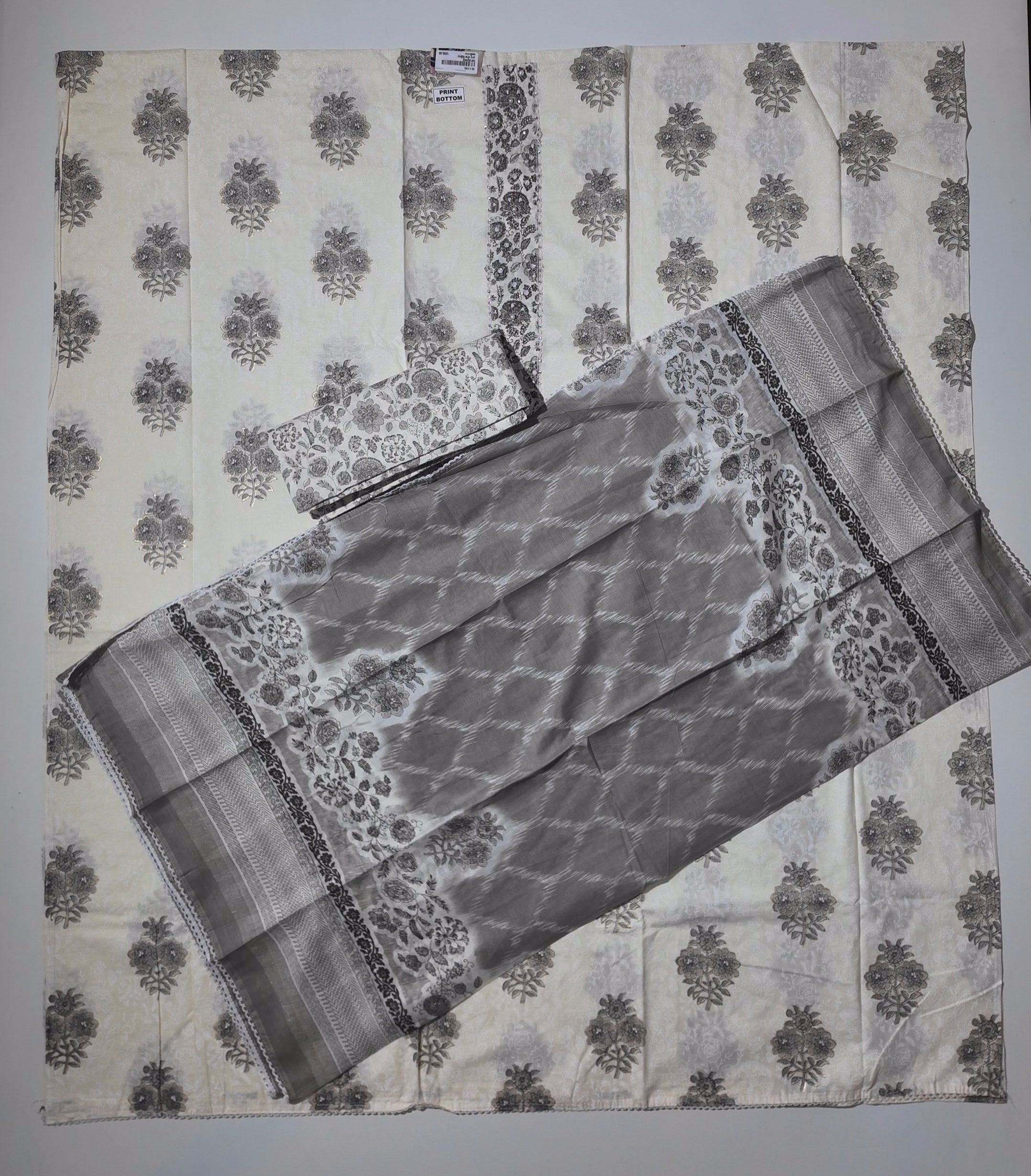 Luxurious Floral Charm: Unstitched Suit for Effortless Elegance