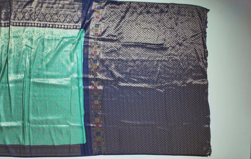 Regal Tapestry: Handwoven Mythical Art Silk Saree",