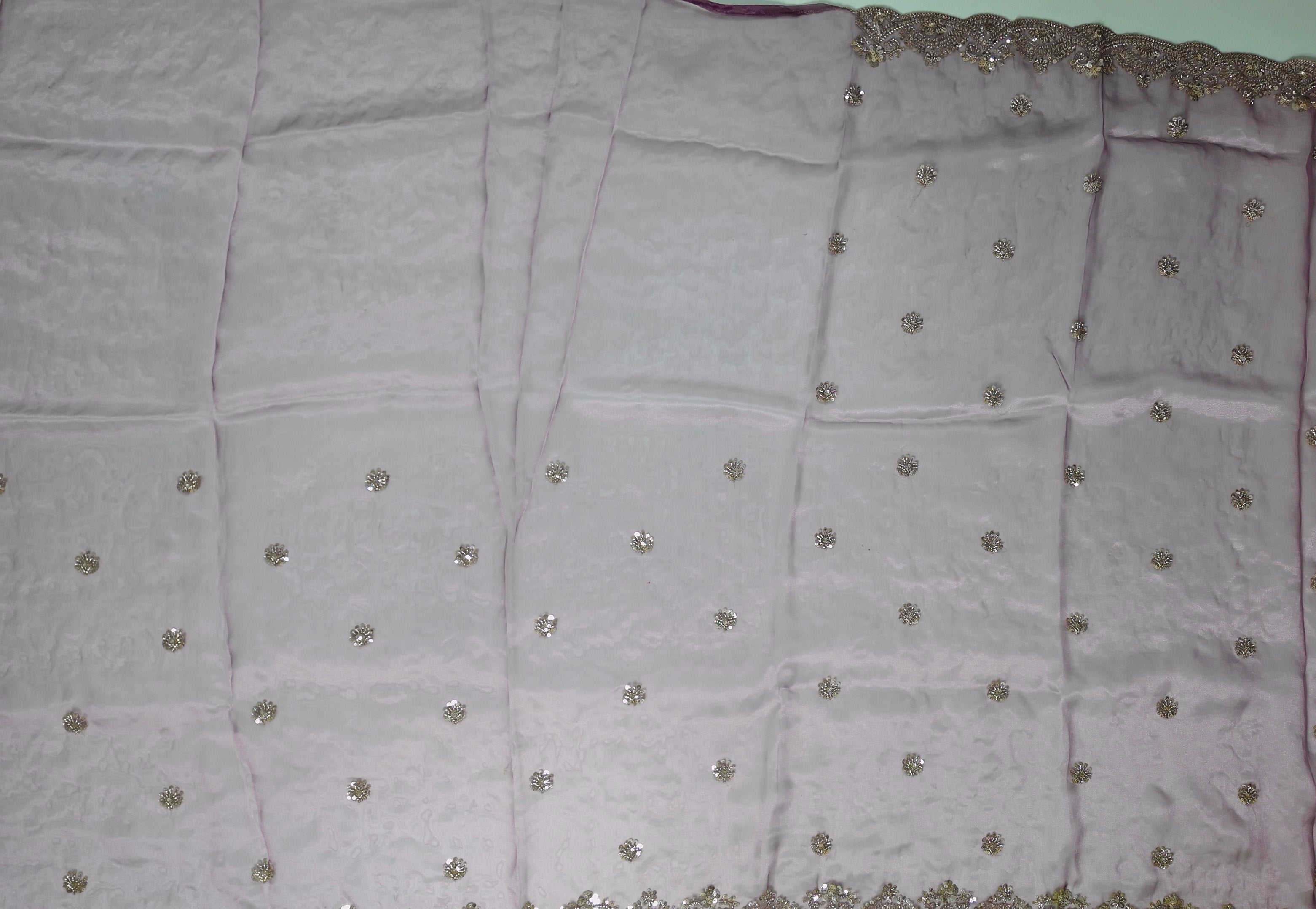 Regal Orchid Splendor: Exquisite Embellished Saree",