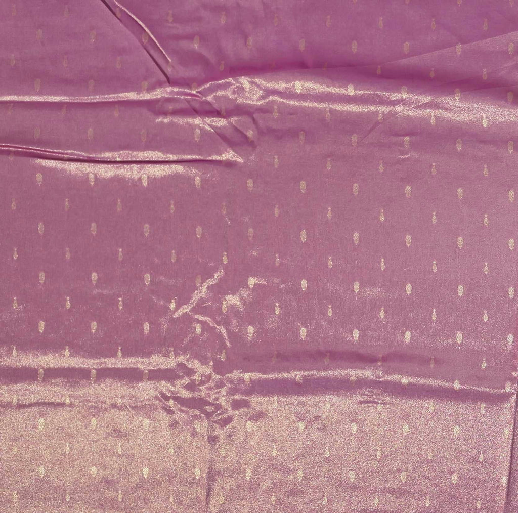 Majestic Pink Banarasi Silk Saree with Ornate Gold Woven Patterns",