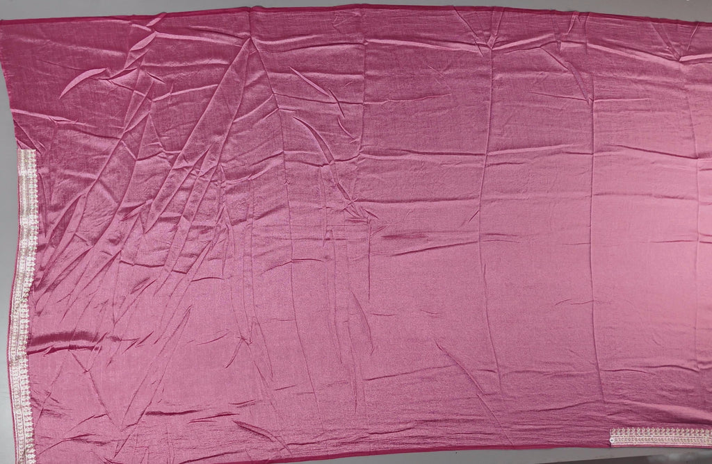 Opulent Zari-Embroidered Fuchsia Saree for Festive Radiance",