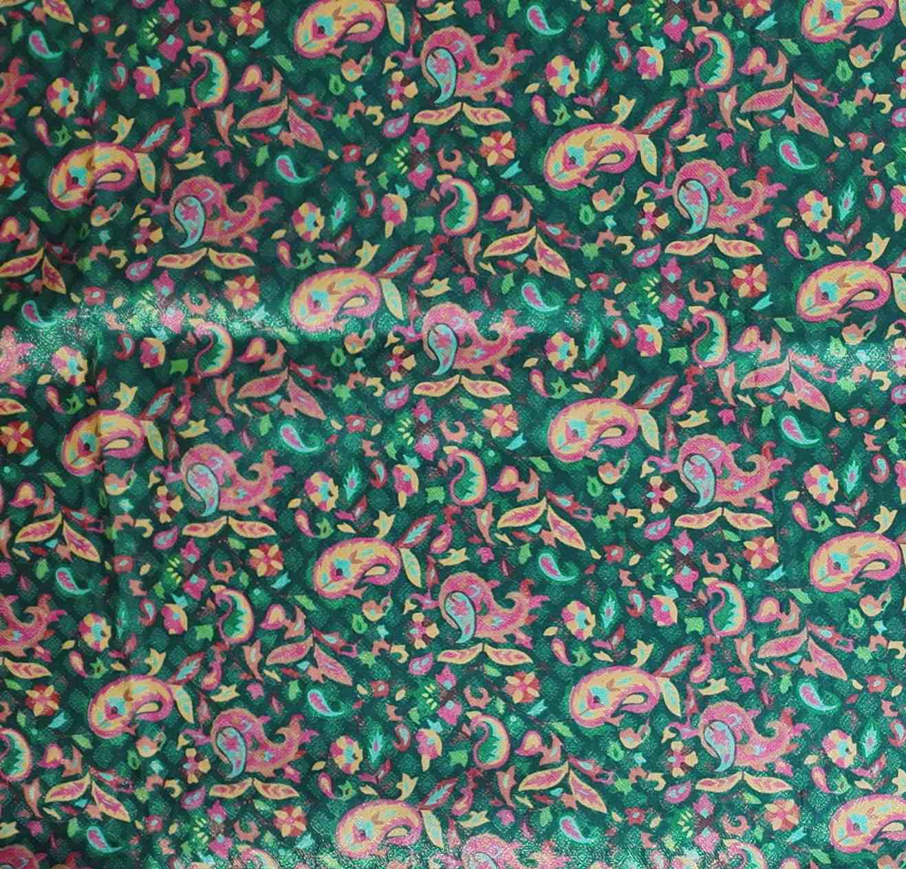 Vibrant Green Symphony: Handcrafted Floral Bliss Saree",