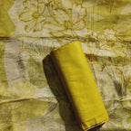 Golden Bloom Unstitched Suit  Radiant Floral Elegance