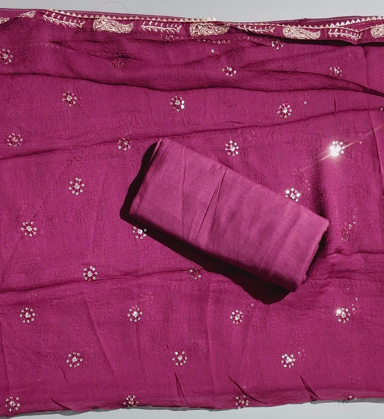 Majestic Maroon Paisley Unstitched Suit for Festive Glamour",