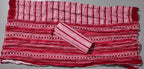 Crimson Blossom Unstitched Suit with Intricate Craftsmanship