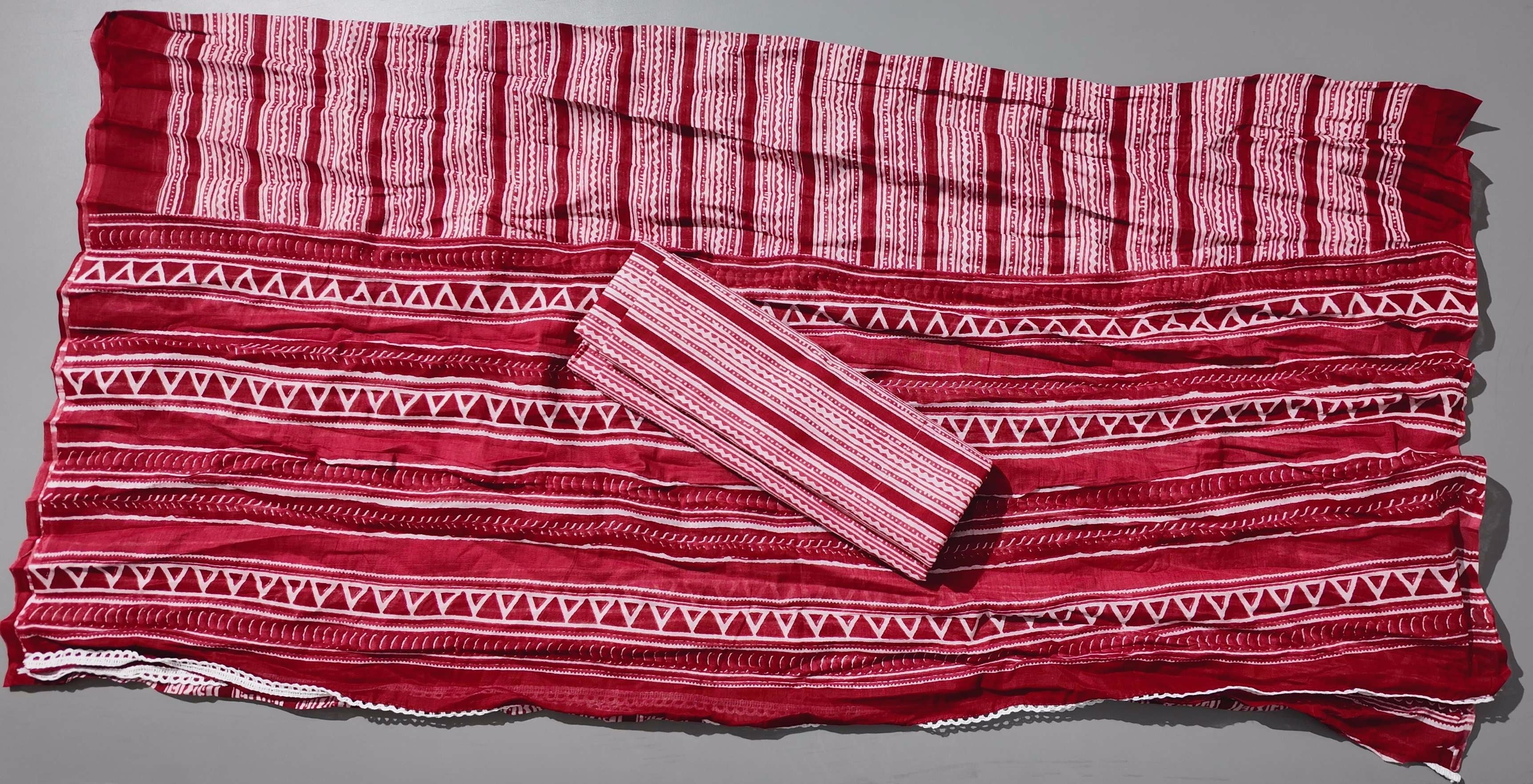 Crimson Bloom: Unstitched Suit for Stylish Comfort