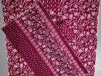Rich Maroon Flora Tapestry Unstitched Suit Set