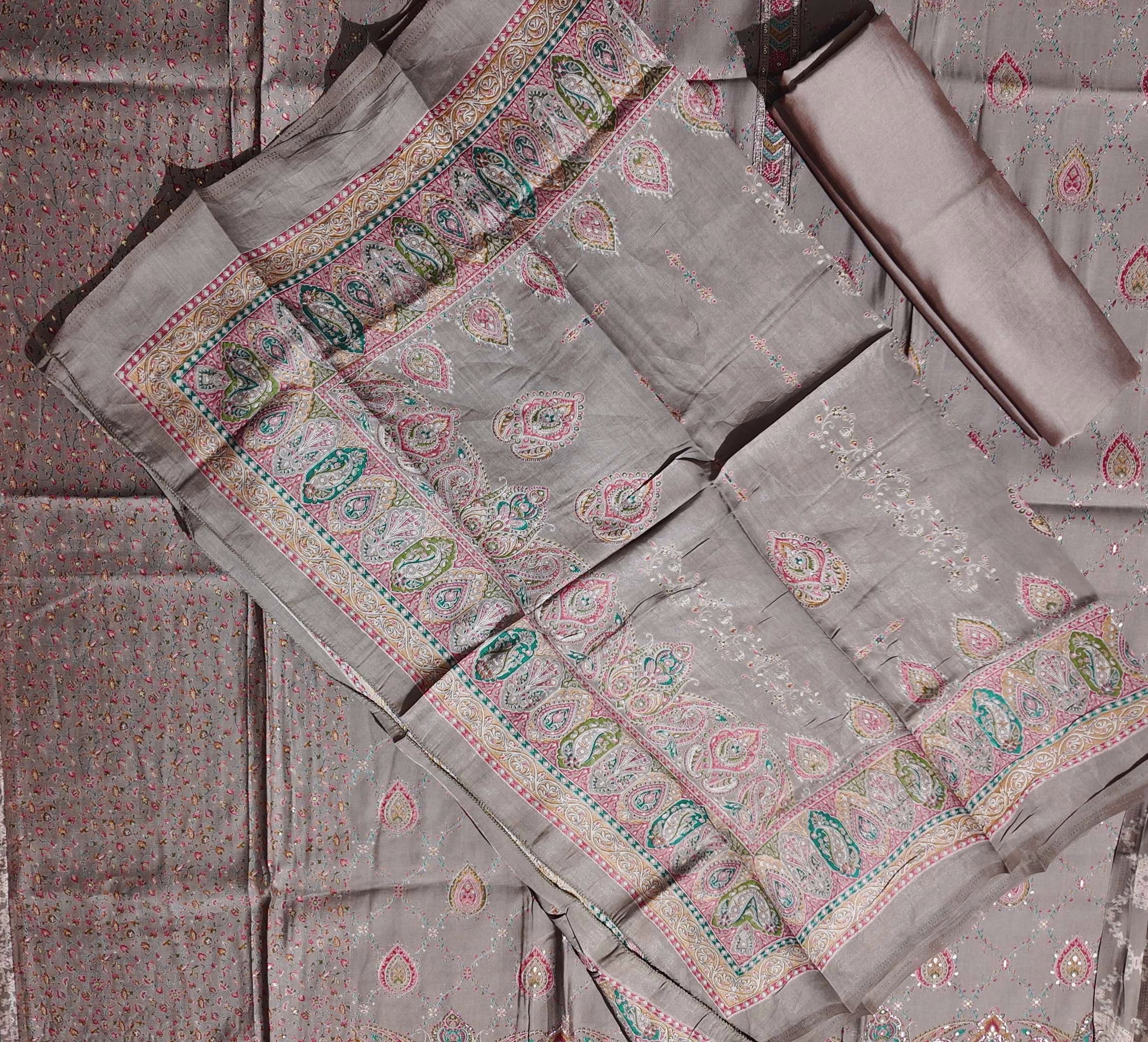 Opulent Paisley Unstitched Suit in Luxurious Fabric