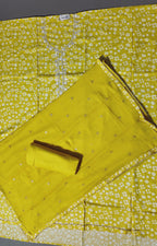 Sunlit Charm: Handcrafted Yellow Unstitched Suit
