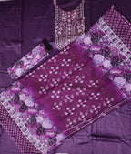 Regal Vine: Purple Embroidered Unstitched Suit