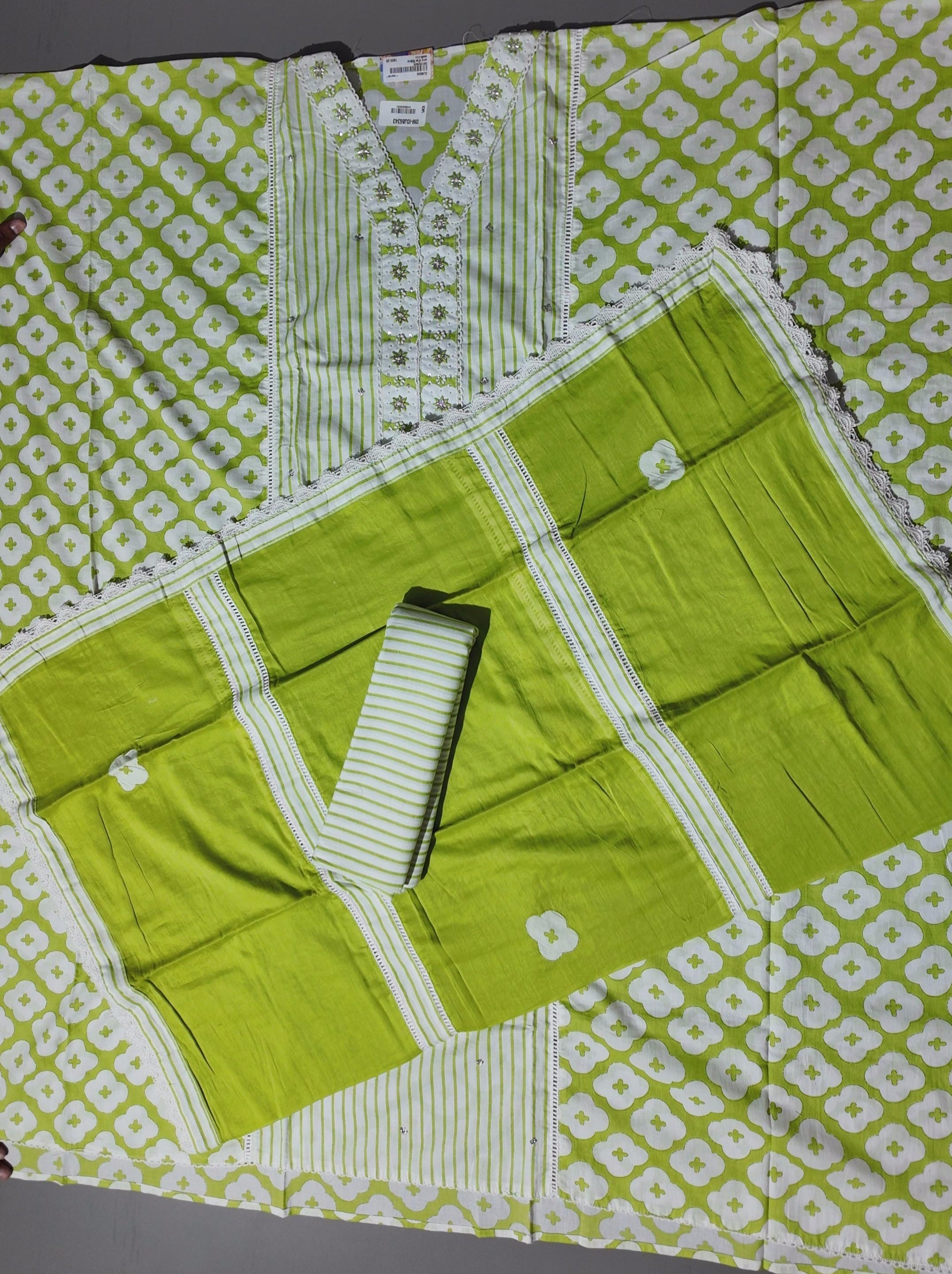 Lime Harmony: Comfort-Enhanced Unstitched Suit Set
