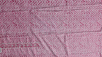 Zigzag Allure: Pink Chevron Unstitched Suit with Mirror Embellishments