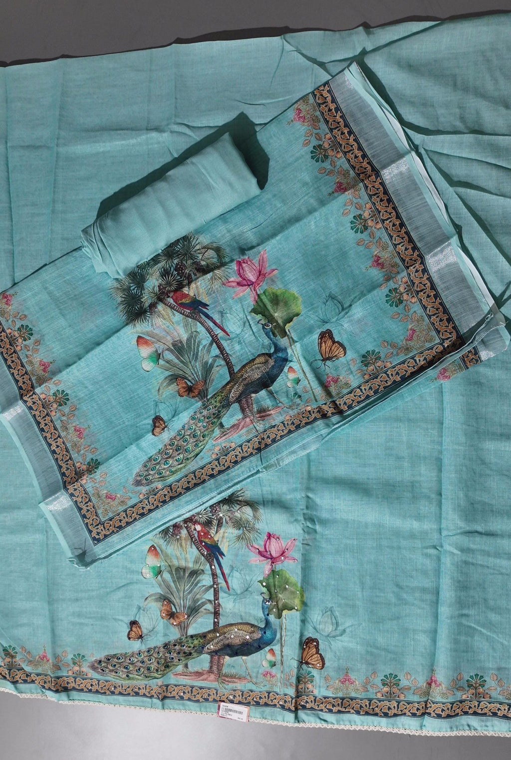 Exotic Paradise: Vibrant Wildlife Unstitched Suit Fabric