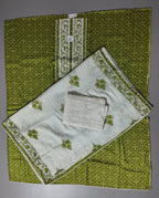 Chic Lime Green Floral Unstitched Suit Set