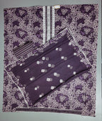 Lavender Bloom: Exquisite Embroidered Unstitched Suit