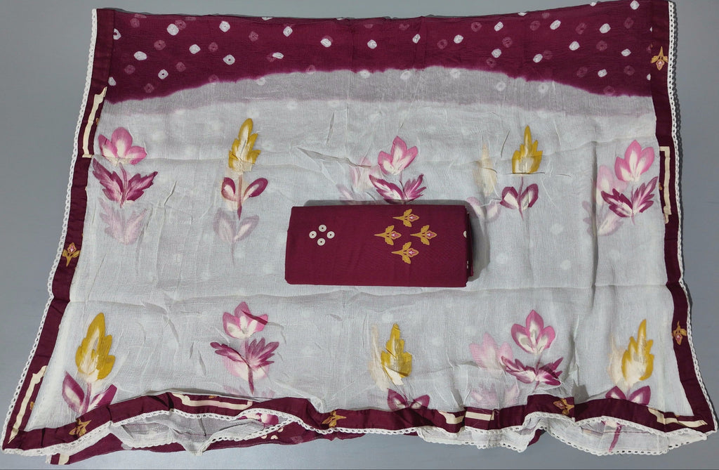 Regal Maroon & Ivory Unstitched Suit with Intricate Embroidery