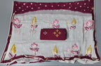 Regal Maroon & Ivory Unstitched Suit with Intricate Embroidery