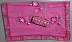 Radiant Magenta Unstitched Suit with Exquisite Lace and Beadwork