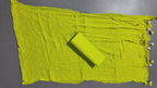 Vibrant Lime Blossom Unstitched Suit: Artisanal Craftsmanship
