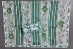 Zigzag Allure: Green Waves Unstitched Suit Set