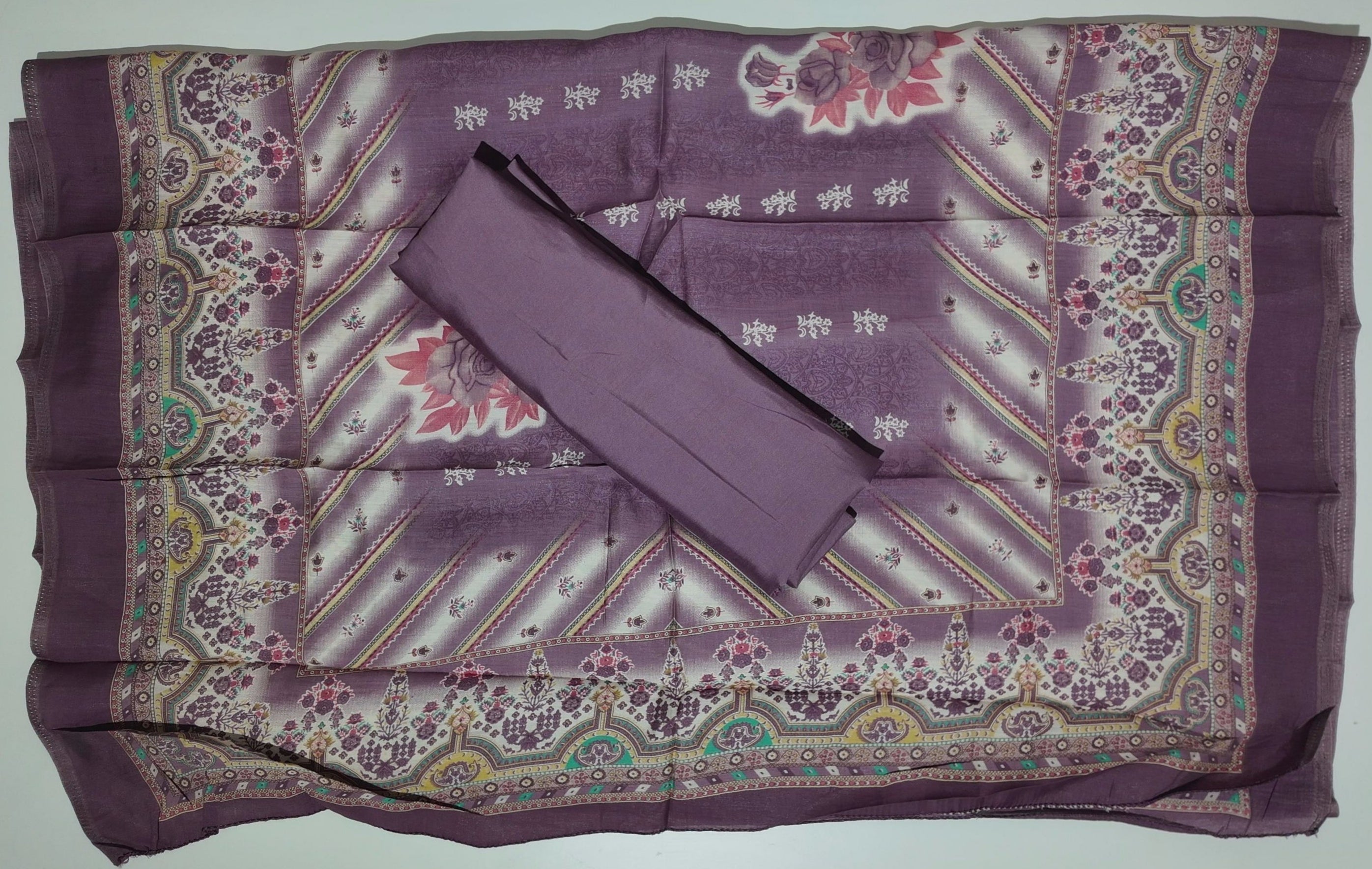 Opulent Paisley Paradise Unstitched Silk Suit - Festive Aura",