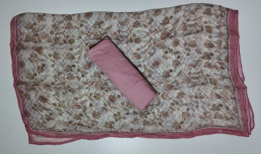 Floral Festive Charm: Unstitched Embroidered Suit",