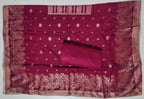 Rich Maroon Unstitched Suit with Intricate Ethnic Patterns