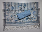 Artisan Blue Blossom Unstitched Suit Fabric