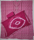 Vibrant Fuchsia Gleam: Embroidered Unstitched Suit Bliss