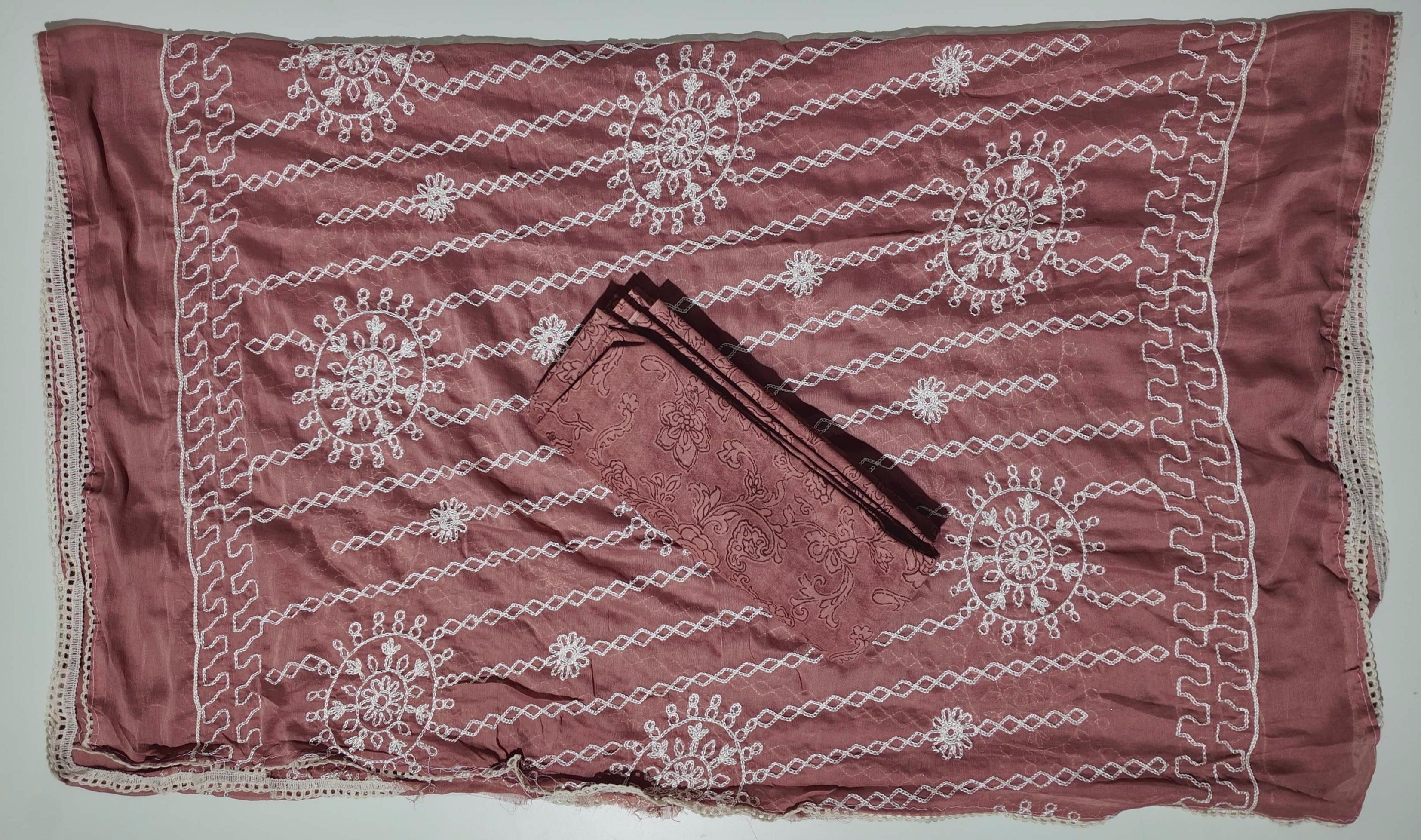 Artistry in Pink: Unstitched Floral Symphony Suit