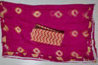 Vibrant Chevron Blossom Unstitched Suit Set