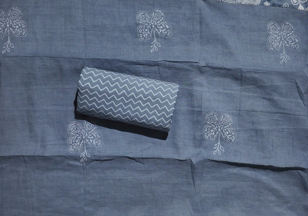 Artisan's Blue Serenade: Handcrafted Unstitched Suit