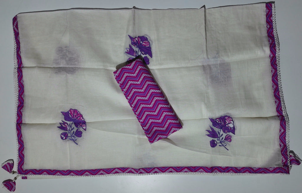 Vibrant Chevron & Floral Bliss Unstitched Suit