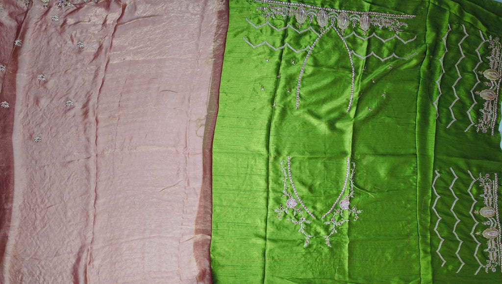 Regal Rust Saree with Intricate Floral Embroidery",