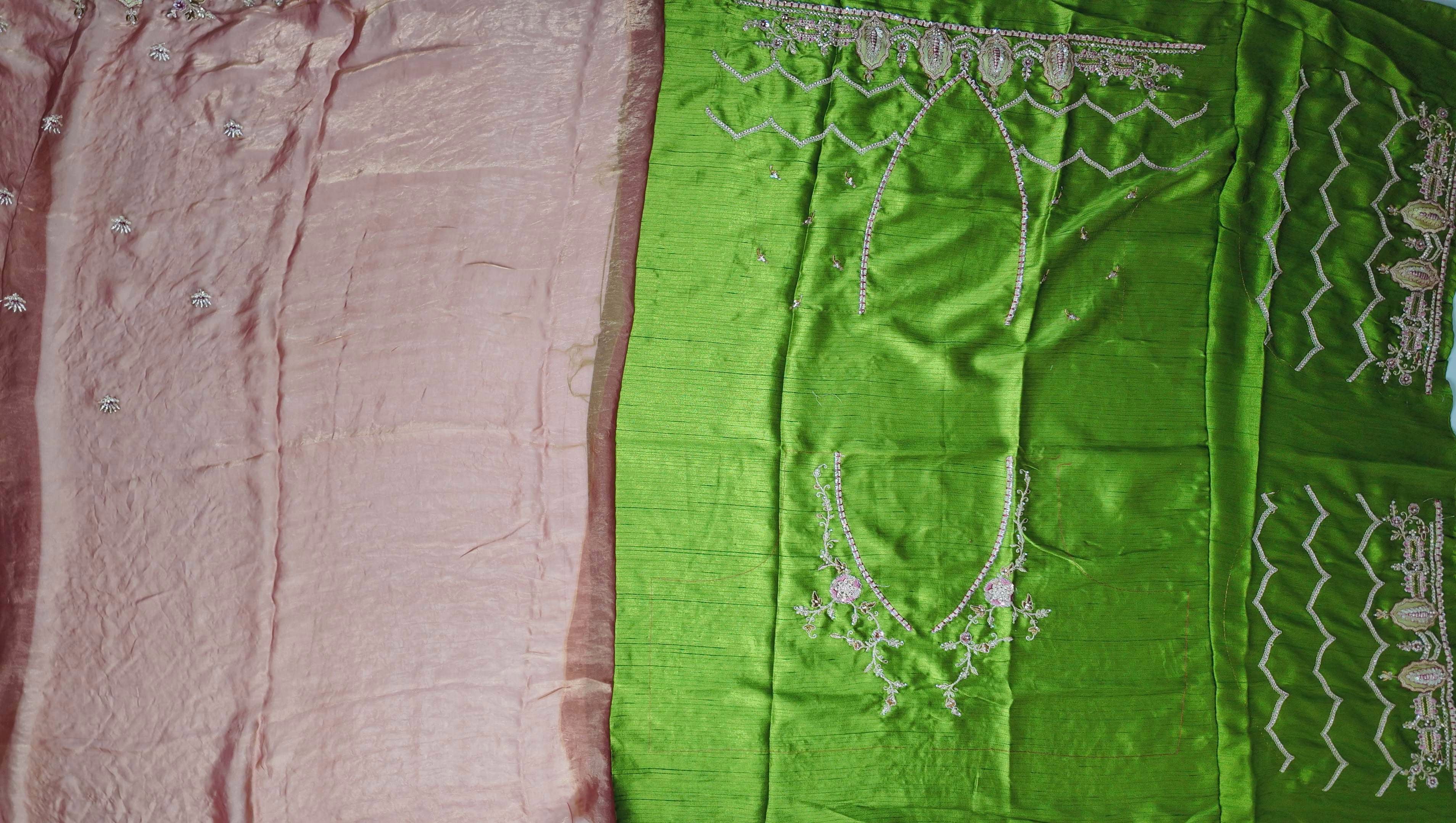 Regal Rust Saree with Intricate Floral Embroidery",