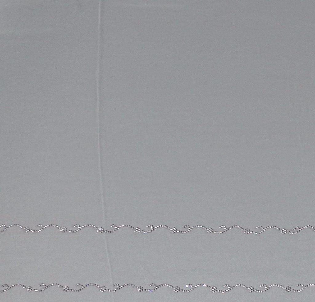 Mint Green Charm: Georgette Saree with Sequined Waves",